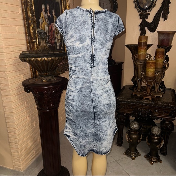 💙🦋💙 Denim Stretchy Dress Size S - Picture 2 of 10